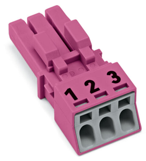 Socket; 3-pole; Cod. B; 1,50 mm²; pink