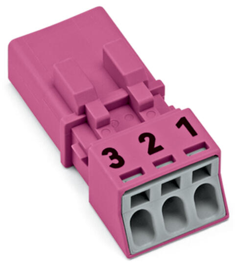 Plug; 3-pole; Cod. B; 1,50 mm²; pink