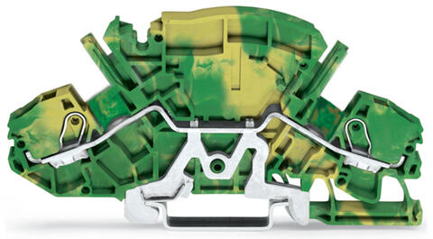 2-conductor ground terminal block; 6 mm²; side and center marking; for DIN-rail 35 x 15 and 35 x 7.5; Push-in CAGE CLAMP®; 6,00 mm²; green-yellow