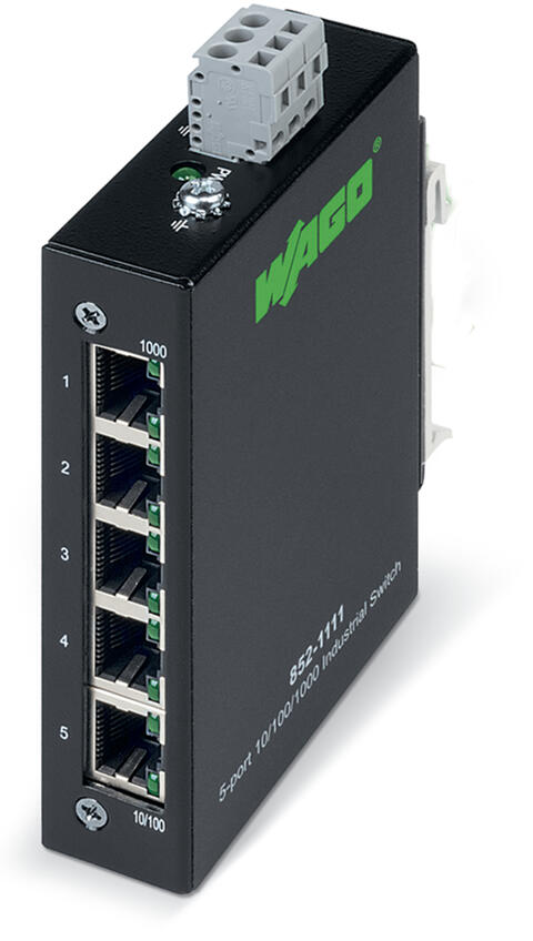 Switch industriale ECO; 5 porte 1000BASE-T; nero