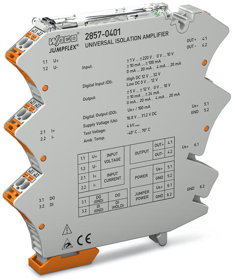 JUMPFLEX® signal conditioner; universal isolation amplifier; ; with picoMAX® connector; configurable