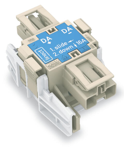 Linect® T-connector; 2-pole; Cod. I; 1 input; 2 outputs; white