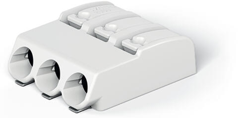 Borne pour circuits imprimés CMS; Bouton-poussoir; 0,75 mm²; Pas 4 mm; 3 pôles; Push-in CAGE CLAMP®; en bande; blanc