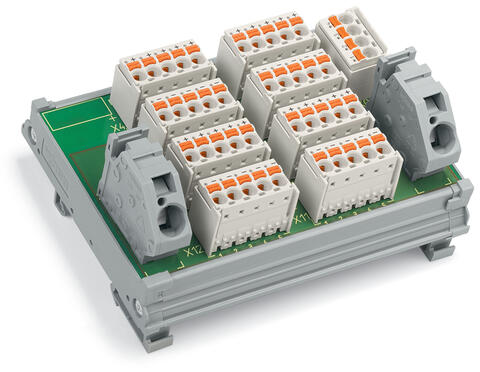 Potential distribution module; 4 potentials; with 6 connection points each; with 22 ground clamping points