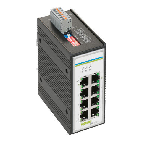 Switch industriale; 8 Porte 1000Base-T; nero