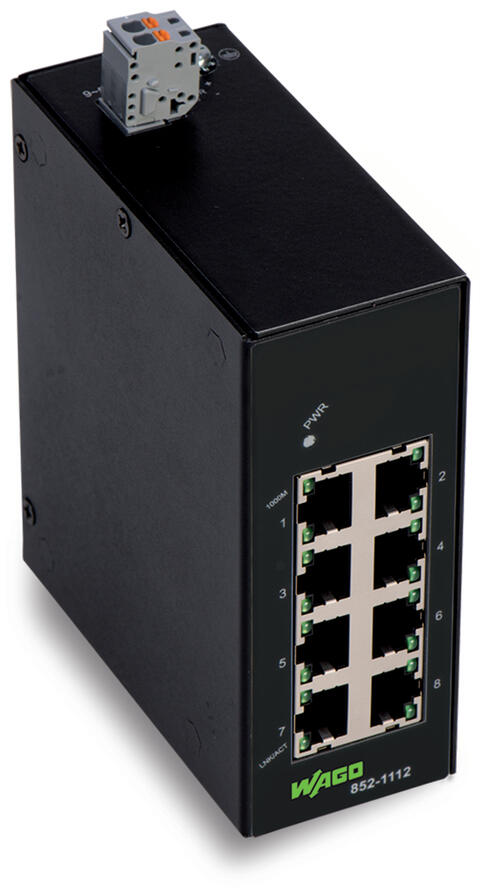 Switch industriale ECO; 8 Porte 1000Base-T; nero
