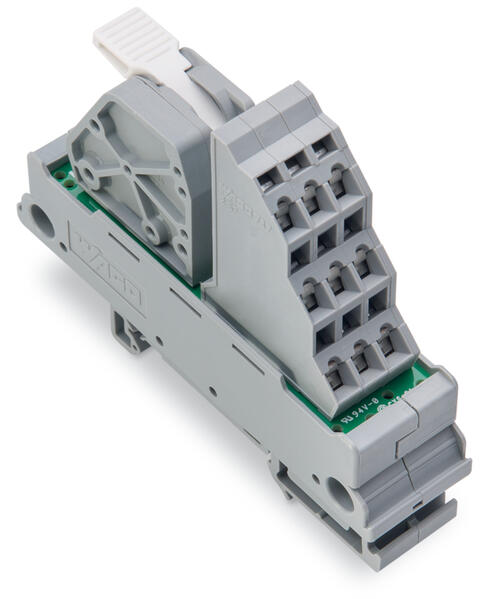 Potential distribution module; 1 potential; with 1 input clamping point; Conductor cross-section up to 16 mm²; with lever; with 9 output clamping points; Conductor cross-section up to 2.5 mm²; gray