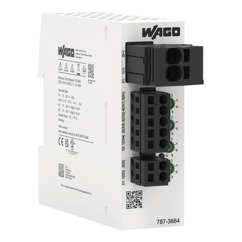 Electronic circuit breaker; 4-channel; 24 VDC input voltage; adjustable 1 … 10 A; Signal contact