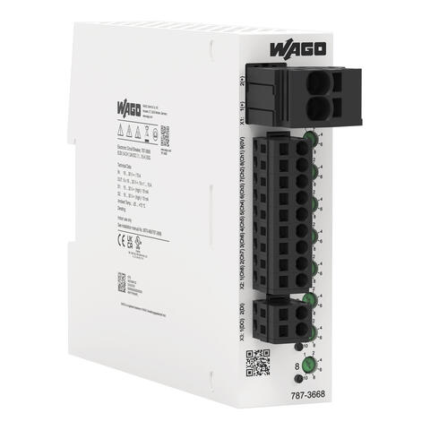 Electronic circuit breaker; 8-channel; 24 VDC input voltage; adjustable 1 … 10 A; Signal contact