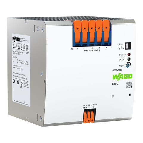 Power supply; Eco 2; 1-phase; 24 VDC output voltage; 40 A output current; PowerBoost; DC OK contact