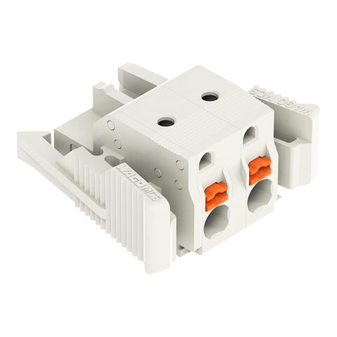 1-conductor female connector; push-button; Push-in CAGE CLAMP®; 2.5 mm²; Pin spacing 7.5 mm; 2-pole; 100% protected against mismating; Lateral locking levers; 2,50 mm²; light gray