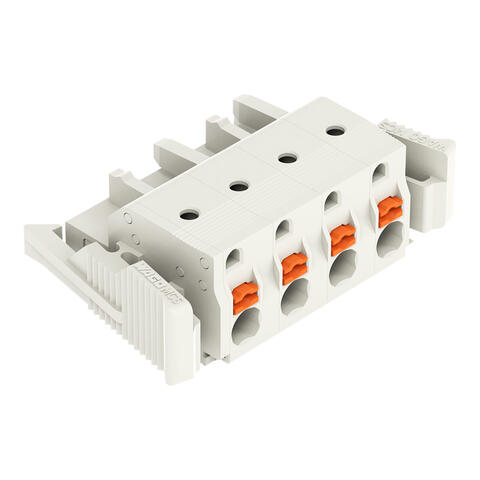 1-conductor female connector; push-button; Push-in CAGE CLAMP®; 2.5 mm²; Pin spacing 7.5 mm; 4-pole; 100% protected against mismating; Lateral locking levers; 2,50 mm²; light gray