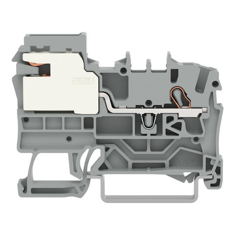 TOPJOB®S power distribution disconnect terminal block; rail mount; 1-conductor; 5.2 mm wide; gray
