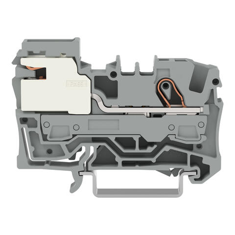 TOPJOB®S power distribution disconnect terminal block; rail mount; 1-conductor; 7.5 mm wide; gray