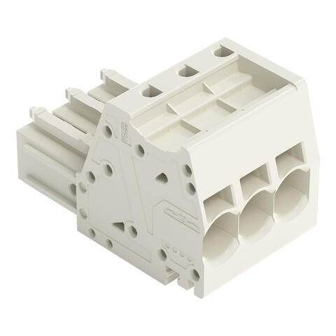 1-conductor female connector; Push-in CAGE CLAMP®; 10 mm²; Pin spacing 7.62 mm; 3-pole; 100% protected against mismating; 10,00 mm²; light gray