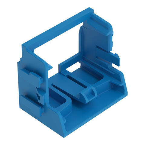 Supporto di montaggio; connettori per 10 cavi; Serie 221 - 4 mm²; con piede di fissaggio a scatto; blu