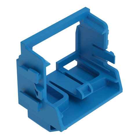 Supporto di montaggio; connettori per 10 cavi; Serie 221 - 4 mm²; per guida DIN 15; blu