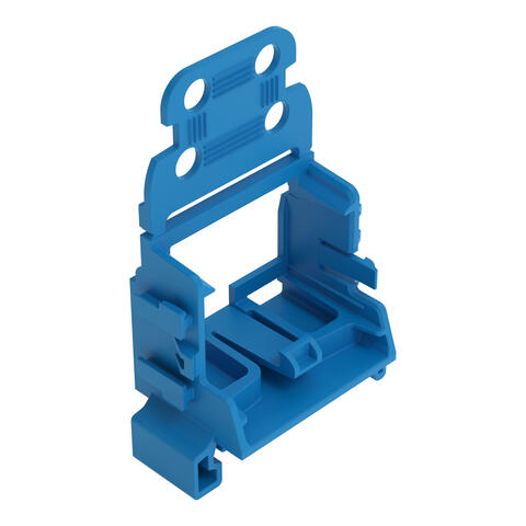 Supporto di montaggio con piastra antistrappo; connettori per 10 cavi; Serie 221 - 4 mm²; per guida DIN 35; blu