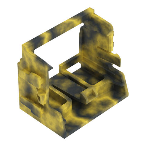 Supporto di montaggio; connettori per 10 cavi; Serie 221 - 4 mm²; con piede di fissaggio a scatto; grigio scuro-giallo