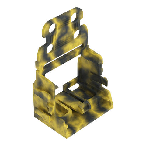 Supporto di montaggio con piastra antistrappo; connettori per 10 cavi; Serie 221 - 4 mm²; con piede di fissaggio a scatto; grigio scuro-giallo