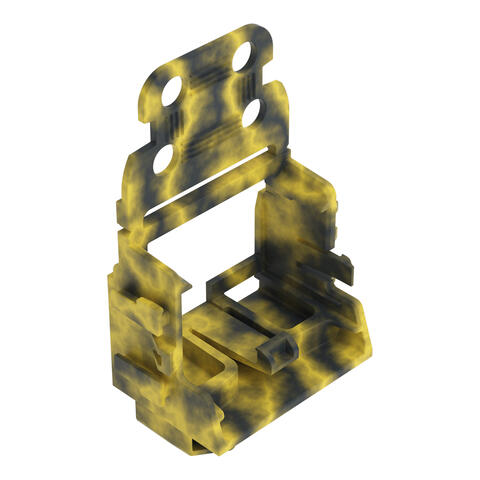 Supporto di montaggio con piastra antistrappo; connettori per 10 cavi; Serie 221 - 4 mm²; per guida DIN 15; grigio scuro-giallo