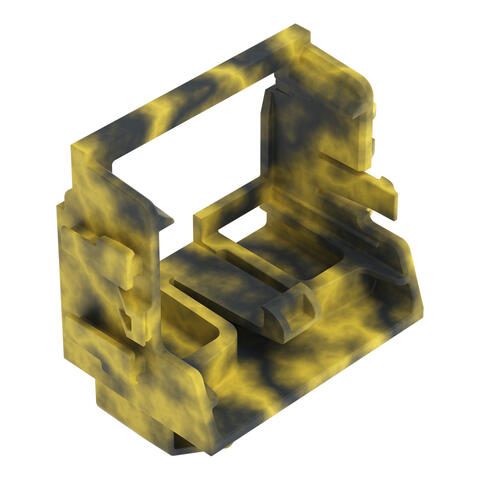 Supporto di montaggio; connettori per 10 cavi; Serie 221 - 4 mm²; per guida DIN 15; grigio scuro-giallo