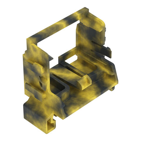 Supporto di montaggio; connettori per 10 cavi; Serie 221 - 4 mm²; per guida DIN 35; grigio scuro-giallo
