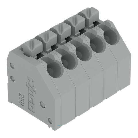 PCB terminal block; push-button; 1.5 mm²; Pin spacing 3.5 mm; 4-pole; Push-in CAGE CLAMP®; light gray