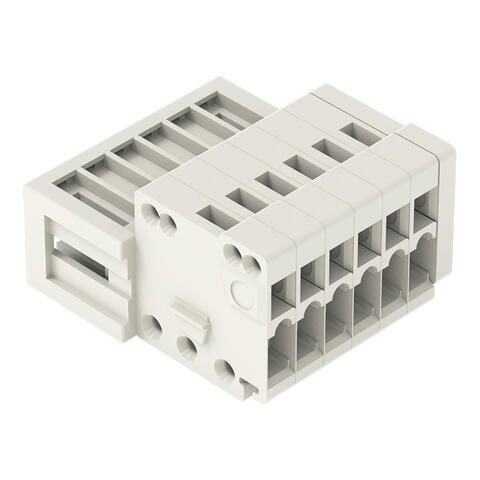 1-conductor male connector; CAGE CLAMP®; 0.5 mm²; Pin spacing 2.5 mm; 2-pole; 100% protected against mismating; light gray