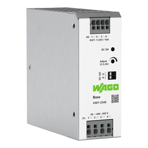 Alimentatore switching; Base; 3 fase; Tensione d'uscita 24 V DC; Corrente d'uscita 10 A; Segnale DC OK