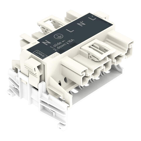 Linect® T-connector; 5-pole; Cod. L; 1 input; 2 outputs; white