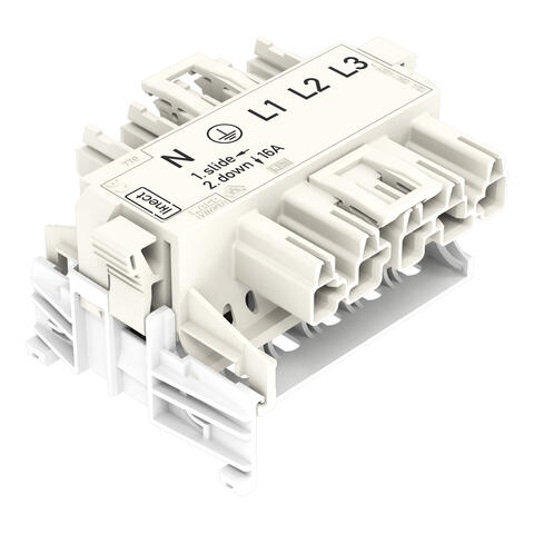 Linect® T-connector; 5-pole; Cod. A; 1 input; 2 outputs; white