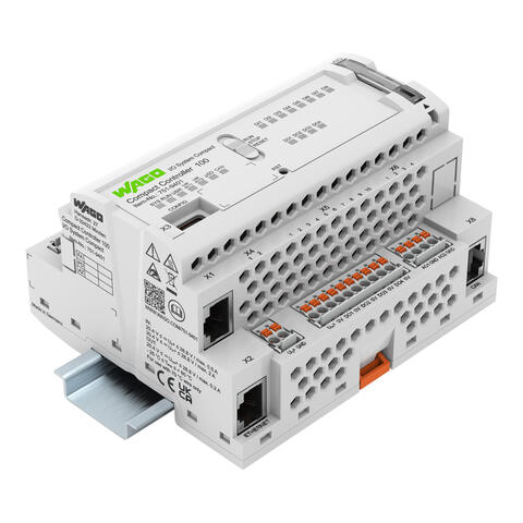 Compact Controller 100; 8DI 4DO 2AI 2AO 2NI1K/PT1K 1RS485; 2 x ETHERNET, CAN, CANopen; SD