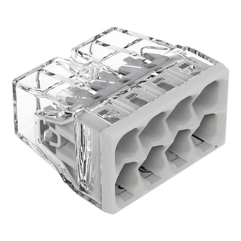 Connecteur de passage à enficher; pour conducteurs rigides; max. 2,5 mm²; 8 conducteurs; Couleur du boîtier transparent; couvercle gris clair; Température ambiante max. 60 °C (T60); 2,50 mm²; transparent