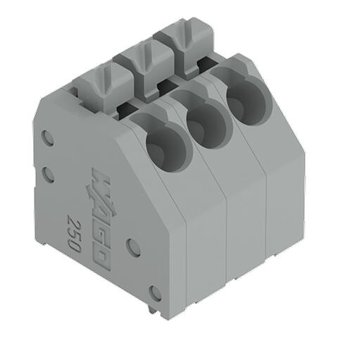 PCB terminal block; push-button; 1.5 mm²; Pin spacing 3.5 mm; 3-pole; Push-in CAGE CLAMP®; gray