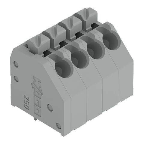 PCB terminal block; push-button; 1.5 mm²; Pin spacing 3.5 mm; 4-pole; Push-in CAGE CLAMP®; gray