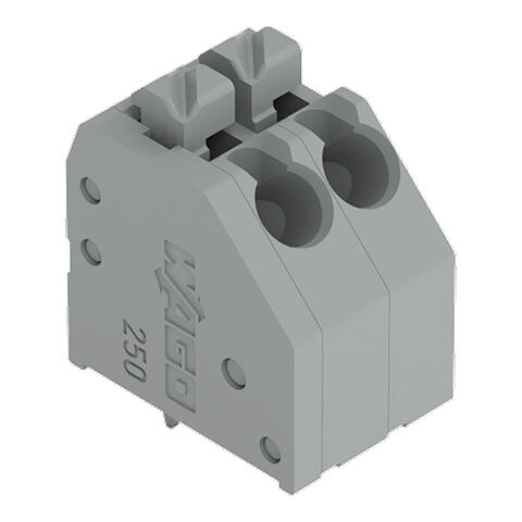PCB terminal block; push-button; 1.5 mm²; Pin spacing 3.5 mm; 2-pole; Push-in CAGE CLAMP®; gray