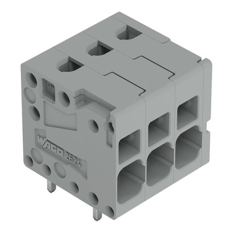 PCB terminal block; 4 mm²; Pin spacing 5 mm; 3-pole; Push-in CAGE CLAMP®; gray