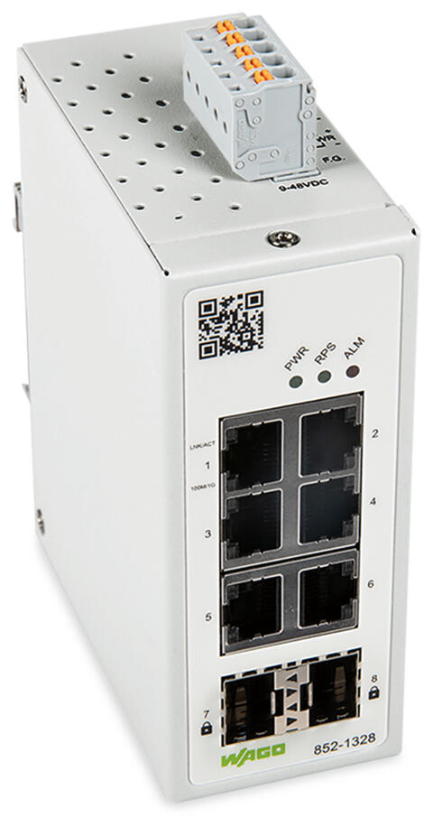 Industrial Managed Switch; 6-Port 1000BASE-T; 2-Slot 1000BASE-SX/LX; MAC Security