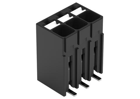 SMD PCB terminal block; push-button; 1.5 mm²; Pin spacing 3.5 mm; 3-pole; Push-in CAGE CLAMP®; Tape and reel; black