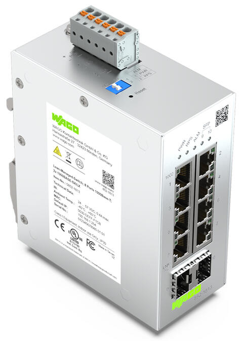 Lean-Managed-Switch; 8 portów 1000 Base-T; 1000BASE-SX/LX, 2 gniazda