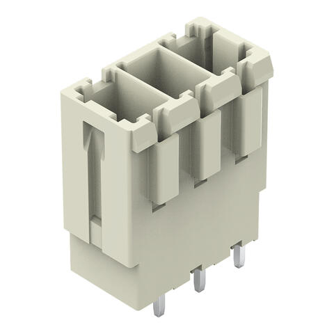 THT male header; 1.0 x 1.2 mm solder pin; straight; 100% protected against mismating; Pin spacing 7.62 mm; 3-pole; light gray
