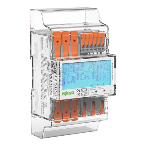 Energy meter (MID); for direct connection; 65A; 3x230/400V; 50Hz; Modbus® and M-Bus; 2 x S0 interface; 4PS