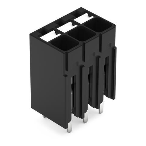 THR PCB terminal block; push-button; 1.5 mm²; Pin spacing 3.5 mm; 3-pole; Push-in CAGE CLAMP®; black