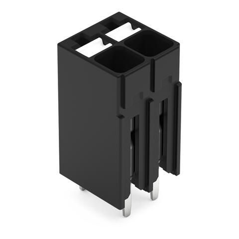 THR PCB terminal block; push-button; 1.5 mm²; Pin spacing 3.5 mm; 2-pole; Push-in CAGE CLAMP®; black