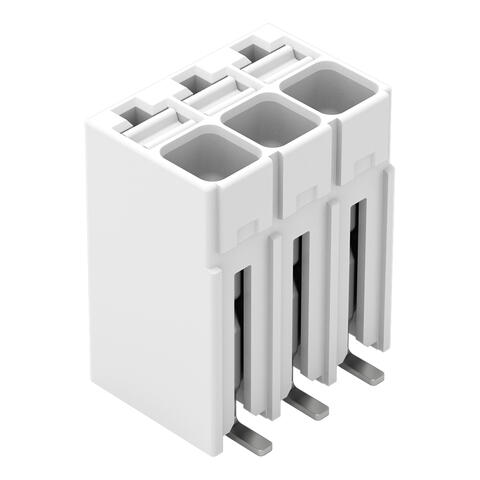SMD PCB terminal block; push-button; 1.5 mm²; Pin spacing 3.5 mm; 3-pole; Push-in CAGE CLAMP®; Tape and reel; white