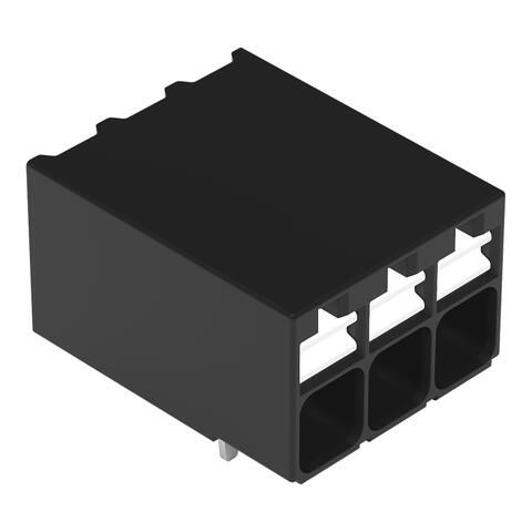 THR PCB terminal block; push-button; 1.5 mm²; Pin spacing 3.5 mm; 3-pole; Push-in CAGE CLAMP®; black