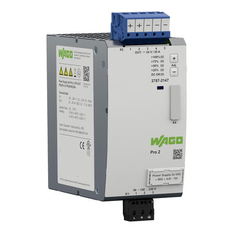 zasilacz; Pro 2; 1-faz.; napięcie wyjściowe 24 V DC; prąd wyjściowy 20 A; TopBoost + PowerBoost; z możliwością komunikacji