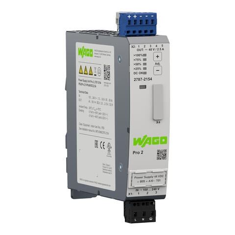Power supply; Pro 2; 1-phase; 48 VDC output voltage; 2.5 A output current; TopBoost + PowerBoost; communication capability