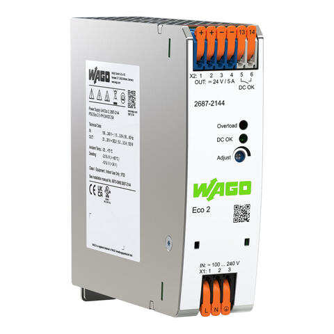 Power supply; Eco 2; 1-phase; 24 VDC output voltage; 5 A output current; DC OK contact